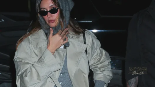 hailey bieber brings old hollywood glamour to new york in chic winter look