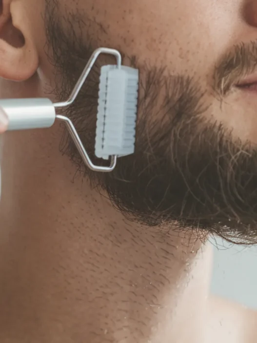 how to use a derma roller for beard hair